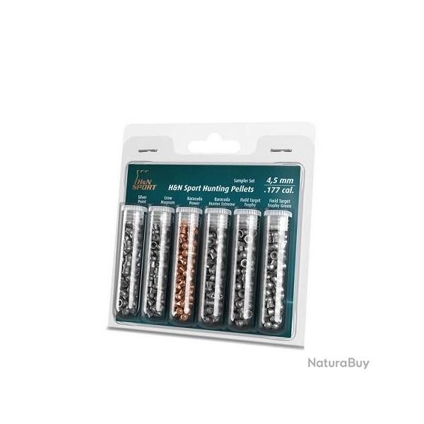 Plombs H&N : Assortiment de 6 types de plombs "Set Hunting"