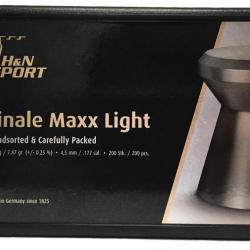 Boite de 200 plombs H&N FINALE MAXX LIGHT 4.49mm