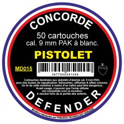 BOÎTE DE 50 CARTOUCHES CAL. 9 MM PAK À BLANC