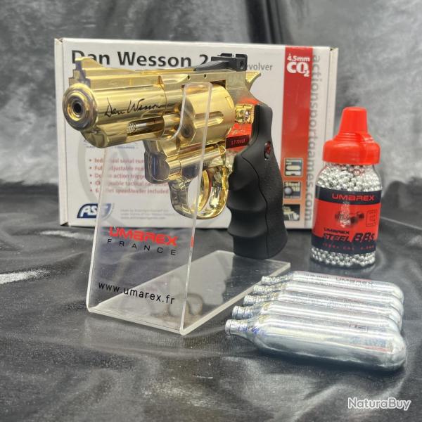 Pack prt  tirer REVOLVER "GNB DAN WESSON 2.5'' - GOLD - Cal 4.5BBS - CO2