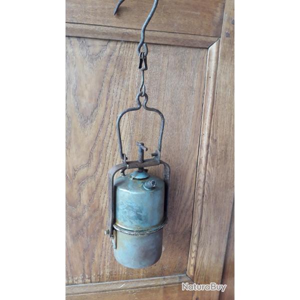 Lampe de Mineur au Carbure Type ARRAS Ancien Outil de Mine Objets du Dbut XXme Collection Lanterne
