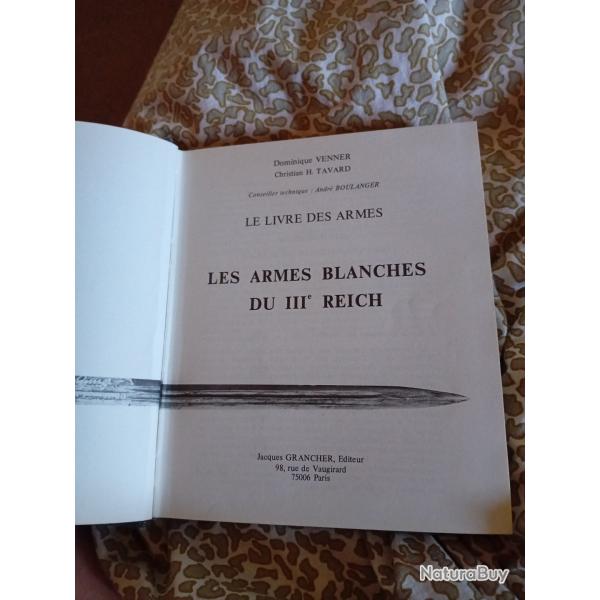 Les Armes blanches du III* Reich sans jaquette.