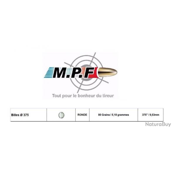 Boulets MPF plomb pur Cal 36  75 Gr  375" par 500 en port gratuit