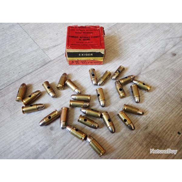 Boite de 25 cartouches neutralises, calibre 7,65mm, de la FN, pour pistolet Browning