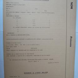 militaria après geurre document fiche de départ au maquis