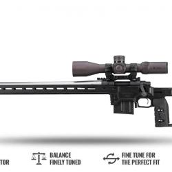 Châssis MDT ACC Elite Gaucher Tikka T3X SA, Bleu titane