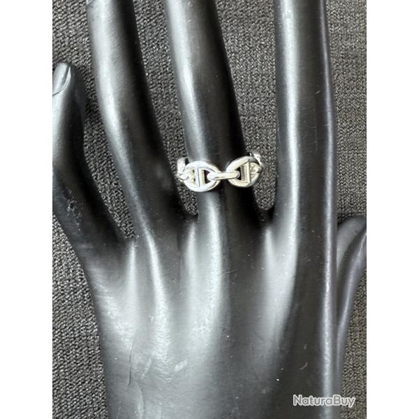 Bague HERMES neuve en argent - chaine d'ancre - taille 52 - Herms