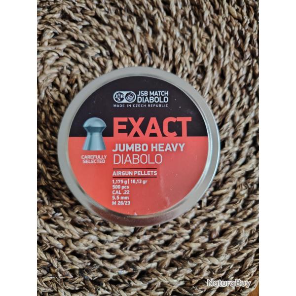 Plombs JSB Exact Jumbo Heavy 5.5 mm par 500