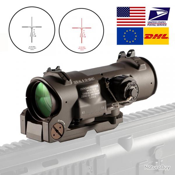Porte de fusil fixe  double usage 1x-4x, vue  point rouge claire  LIVRAISON GRATUITE !!!