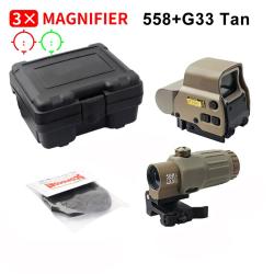 Visée réflexe holographique 558 + G33, point rouge, optique avec loupe G33 -TAN LIVRAISON GRATUITE