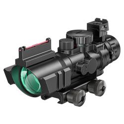 Lunette de visée tactique 4x32 avec visée à Fiber optique, réticule éclairé rvb LIVRAISON GRATUITE