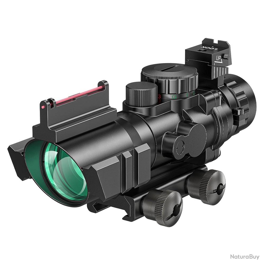 Lunette De Visée 3-9x44mm Imperméable - Pour Chasse, Airsoft Et Tir, Avec Couvertures Flip-up Et Bande Camouflage