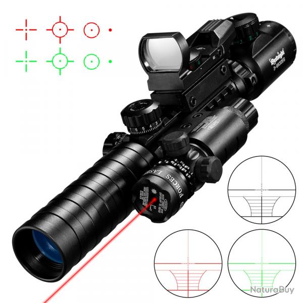 3-9X32 EG lunette de vise 3 en 1 Combo avec rflexe holographique -*Comobo Green LIVRAISON GRATUITE