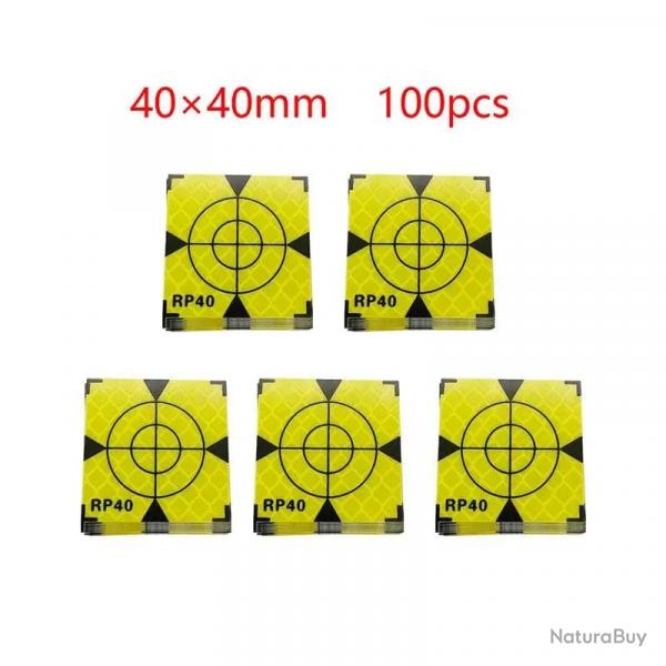 Cibles de tir rflchissantes vert 60x60mm JYX 100pcs - 40x40MM