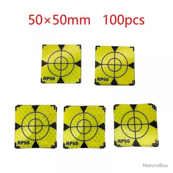 Cibles de tir rflchissantes vert 60x60mm JYX 100pcs - 50x50MM