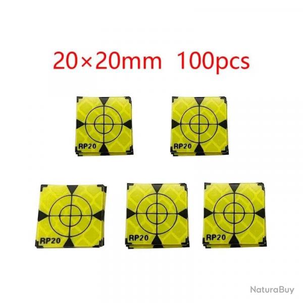 Cibles de tir rflchissantes vert 60x60mm JYX 100pcs - 20x20MM