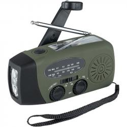 Radio & lampe torche solaire à manivelle dynamo Fosco