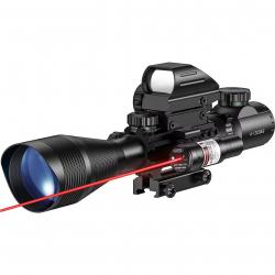 Lunette de visée holographique éclairée pour fusil de chasse 4-12x50 -*Red laser LIVRAISON GRATUITE