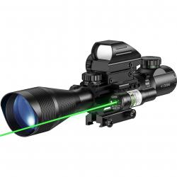 Lunette de visée holographique éclairée pour fusil de chasse 4-12x50 -Green laser LIVRAISON GRATUITE