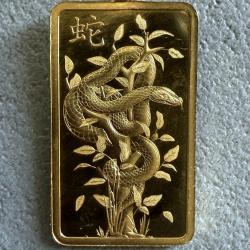 Pendentif Lingot or 5 g monté en pendentif - Suisse - 24 carats - PAMP - Serpent