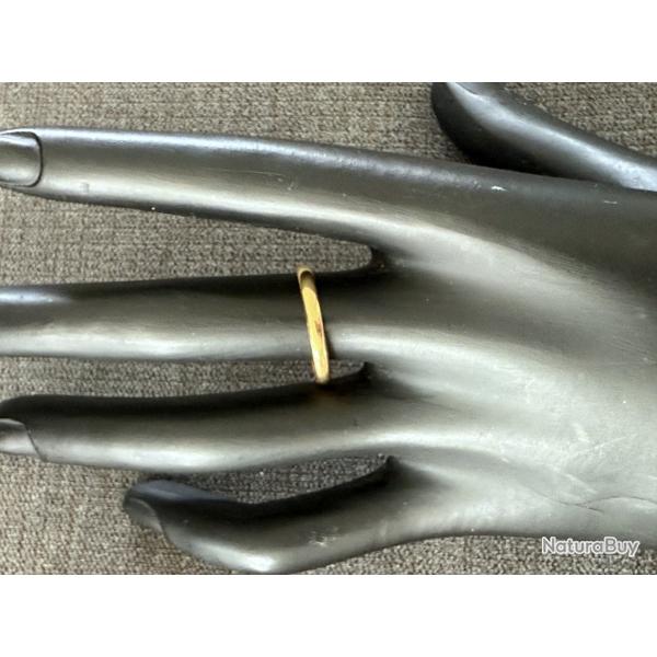 Anneau or jaune 18 carats - taille 55 - bague - alliance