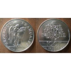 France 100 Francs 1989 Droits de l Homme Piece Commemo Argent