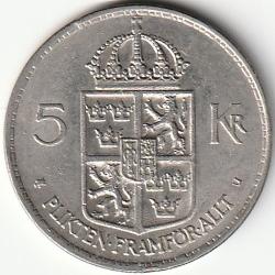 Pièce de Monnaie NORVEGE 5 kronor Gustaf VI Adolf 1972