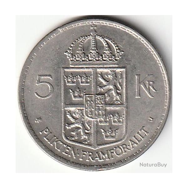 Pice de Monnaie NORVEGE 5 kronor Gustaf VI Adolf 1972