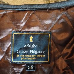 Gilet de chasse en cuir élégance, bicolore. Taille 58.Correspond à xxl.Jamais servi, aucune tâche