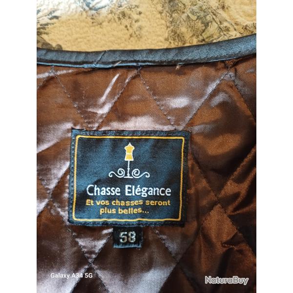 Gilet de chasse en cuir lgance, bicolore. Taille 58.Correspond  xxl.Jamais servi, aucune tche