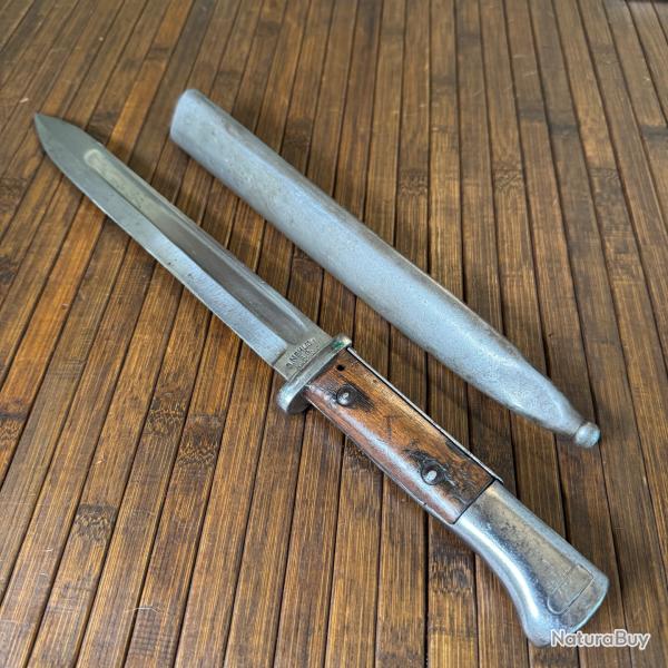 BAIONNETTE ALLEMANDE MAUSER 1884/98 TRS RARE MARQUAGE J.MEHLICH A.G.BERLIN.C DATE 1915 WW1 - 14-18