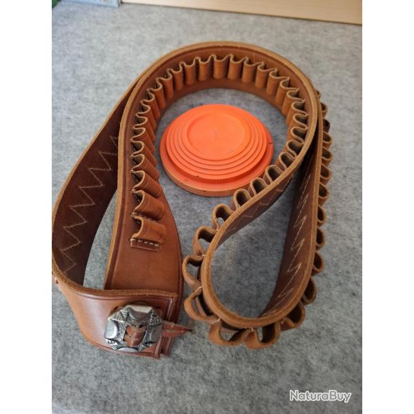 Cartouchiere western bandoulire en cuir
