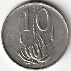 Pièce de Monnaie Afrique du Sud  10 Cents 1965