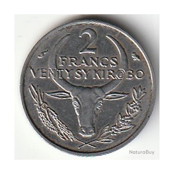 Pice de Monnaie Madagascar 2 francs 1965