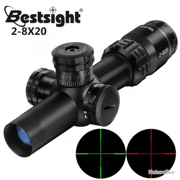 Lunette optique compacte 2-8x20, porte de fusil claire rouge -*scope with 11mm LIVRAISON GRATUITE