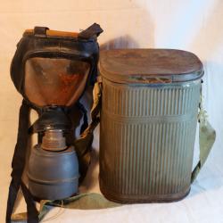 Boitier MAG masque à gaz allemand GAS MASK CANISTER NORMANDIE 1944  WWII - SLO22BMG001