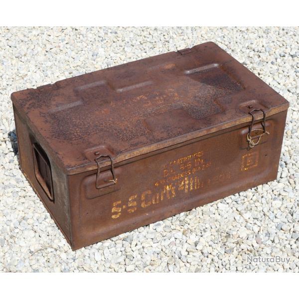 Caisse britannique mtallique pour canon d'artillerie 5,5 pouces BRA25CAIS002   CAISSE VIDE