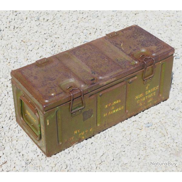 Caisse mtallique mortier 3 INCH britannique -  NORMANDIE 1944 - BRA25CAIS003  CAISSE VIDE