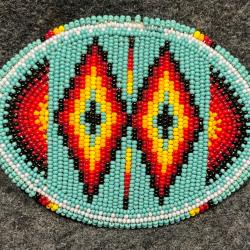 Magnifique boucle de ceinture perlée ramenée de chez les navajos dans les années 90