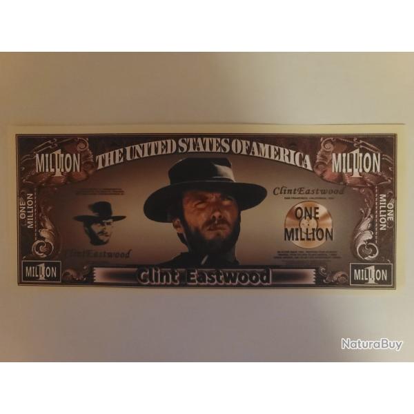 Billet de CLINT EASTWOOD ONE MILLION - THE UNITED STATES OF AMERICA