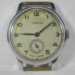 Montre-bracelet vintage POBEDA condition idéale, montre mécanique pour homme URSS 15 rubis 1954