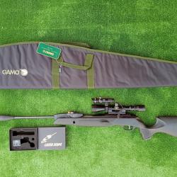 PACK2 LASER  ! Gamo Swarm Magnum 6,35 mm IGT PRO 8X Gen3i + Lun. 3-9X40 19,9 j. + Kit  Puiss. 34 J.