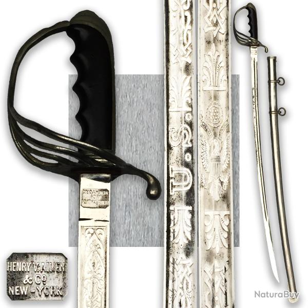 RARE & SUBLIME SABRE USA LAME GRAVE MOD.1902 : '' HENRY V. ALLIEN & C NEW-YORK '' XX ORIGINAL