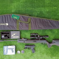 PACK4 LASER  ! Gamo Swarm Magnum 6,35 mm IGT PRO 18X Gen3i + Lun. 3-9X40 19,9 j. + Kit  Puiss. 34 J.