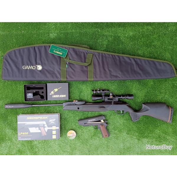 PACK5 LASER  ! Gamo Swarm Magnum 6,35 mm IGT PRO 18X Gen3i + Lun. 3-9X40 19,9 j. + Kit  Puiss. 34 J.