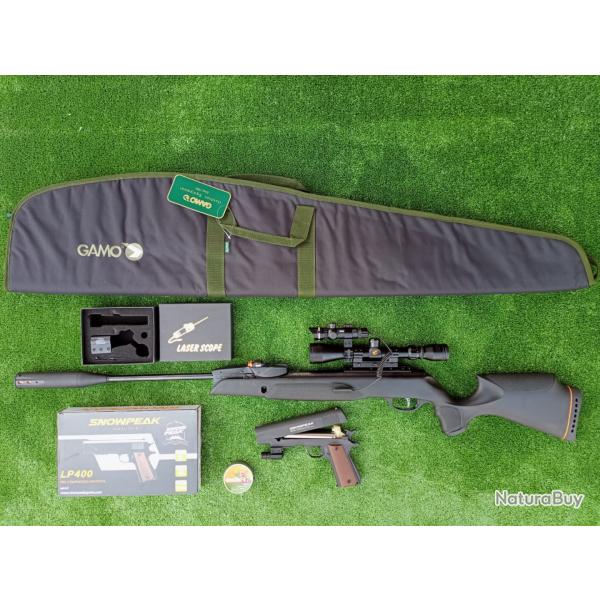 PACK6 LASER  ! Gamo Swarm Magnum 6,35 mm IGT PRO 18X Gen3i + Lun. 3-9X40 19,9 j. + Kit  Puiss. 34 J.