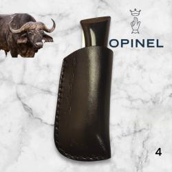 4) Couteau Opinel N°8 CUSTOM Manche en Corne de Buffle, Étui cuir OFFERT ,Fait Main, Artisanal