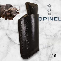 19) Couteau Opinel N°8 CUSTOM Manche en Corne de Buffle, Étui cuir OFFERT ,Fait Main, Artisanal