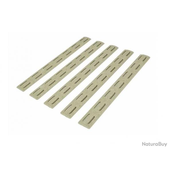 Kit de 5 rails cover type BCM M2 en polymre - M-LOK - 14 cm (5.5") SABLE