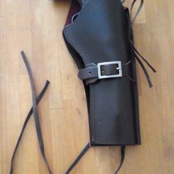 HOLSTER WESTERN CROSS DRAW CUIR DROITIER